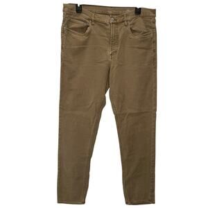 Faherty Mens Movement 5 Pocket Pants Size 34x32 Stretch Straight Leg Bark Brown